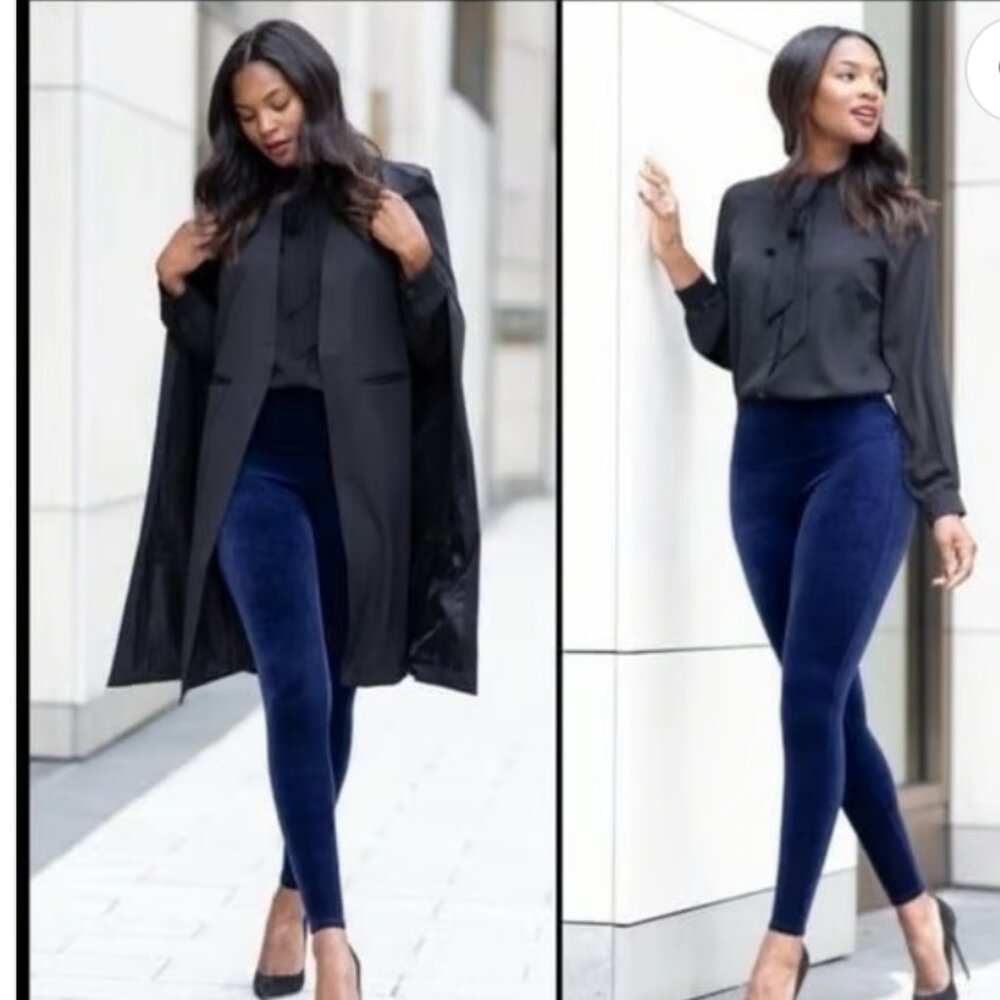 SPANX Blue Velvet High Waist Full Length Women’s Leggings Size large